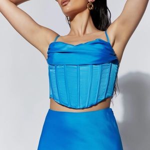 Meshki- Cyra Corset Top - Azure Blue